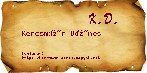 Kercsmár Dénes névjegykártya