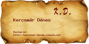 Kercsmár Dénes névjegykártya